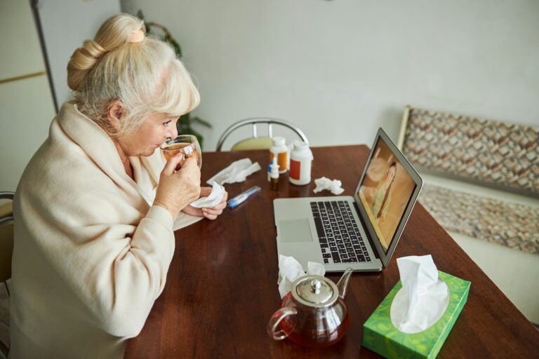 Image of an Older Woman Attending an Appointment for Telemedicine near Palm Coast.